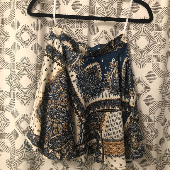 Blue patterned skater skirt - Picture 2 of 5